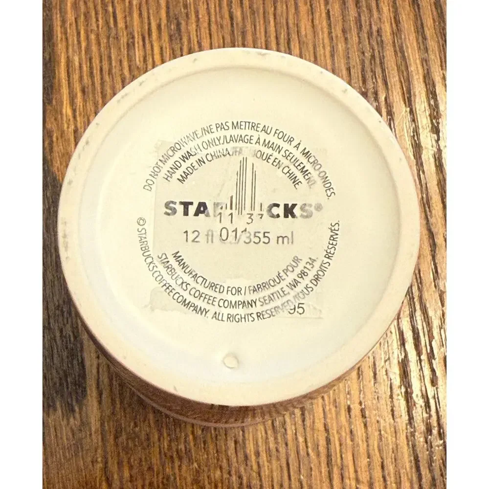 Starbucks ban.do Floral Pink Ceramic Travel Mug Vintage